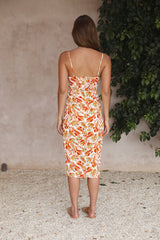 Ocean Waves Midikleid Orange