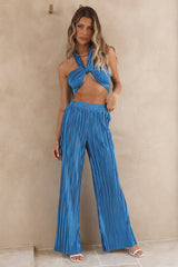 Lucky Strike Crop Top Blau