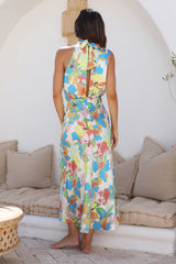 Gartenorchidee Maxikleid Blau