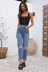 LEE Monique Korsett-Top Schwarzer Denim