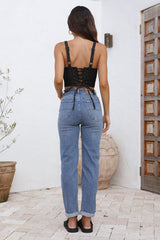 LEE Monique Korsett-Top Schwarzer Denim