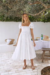 Geißblatt-Paradies Maxikleid Weiß