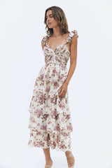 Florienne Tiered Midi Dress Mauve
