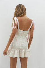 Blossom Embellish Minikleid Creme