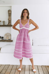 Sommer-Soirée-Midikleid Pink