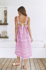 Sommer-Soirée-Midikleid Pink