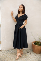 Upon A Dream Midi Dress Black