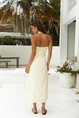 Scarlet Hues Neckholder Maxikleid Lemon