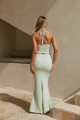 Palm Tree Paradise Maxi Skirt Green