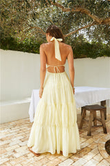 Sunbeam Smile Neckholder Maxikleid Butter