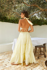Sunbeam Smile Neckholder Maxikleid Butter