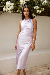 FORTUNATE ONE J'adore Satin Maxikleid Flieder