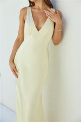 Cheers To You Satin Maxikleid Gelb