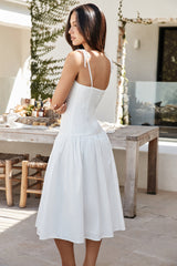 Sailing On A Dream Lace Midi Dress White