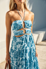 FORTUNATE ONE Aquamarine Maxi Dress Blue