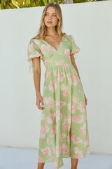 Maxikleid Blütenpracht Grün