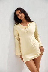 Elegantes Satin-Minikleid für den Abend, Gelb
