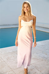 Sunrise Lookout Satin Maxikleid Gelb