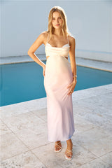 Sunrise Lookout Satin Maxikleid Gelb