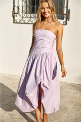 See You Tonight Ballonrock-Midikleid Flieder
