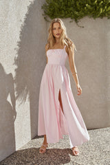 FORTUNATE ONE Hoffnungsvolles Romantisches Maxikleid Pink