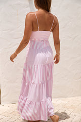 Maxikleid Picknick-Saison Rosa
