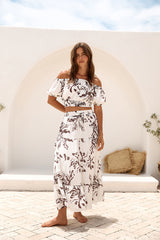 Island Whisper schulterfreies Crop Top Braun