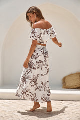 Island Whisper schulterfreies Crop Top Braun
