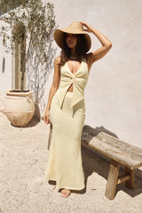 Neckholder-Oberteil Palm Tree Paradise Gelb