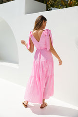 Aurora Glow Pinkes Maxikleid