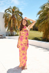 Maxikleid mit Neckholder "Sunset Skies" Orange