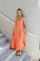 Bestgekleidetes Maxikleid Orange