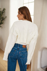 SNDYS Laine Zopfstrick-Cardigan Puder