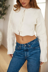 SNDYS Laine Zopfstrick-Cardigan Puder
