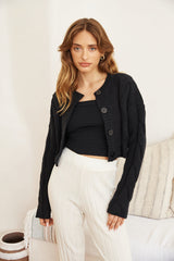 SNDYS Laine Cable Cardigan Schwarz