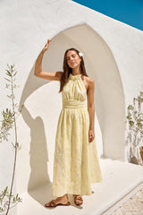 Fly Away Neckholder Maxikleid Gelb