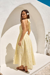 Fly Away Neckholder Maxikleid Gelb