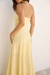 Sonnenschein Bliss Trägerloses Maxikleid Gelb