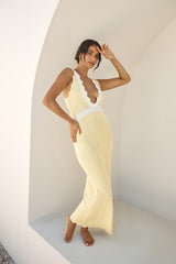 Lisbon Lover Strick Maxikleid Gelb