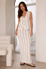 Acacia Strickmaxirock Beige
