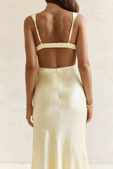 Wish From An Angel Satin Maxikleid Gelb