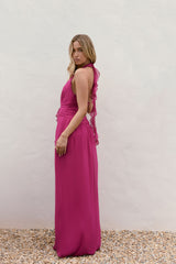 Sea Glass Nights Neckholder Maxikleid Fuchsia
