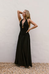 Piece Of Peace Neckholder Maxikleid Schwarz