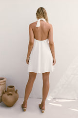 Coconut Sips Neckholder-Minikleid Weiß