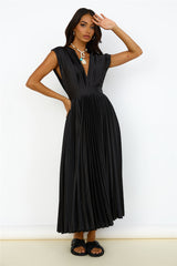 Irisierendes Maxi-Kleid in Schwarz