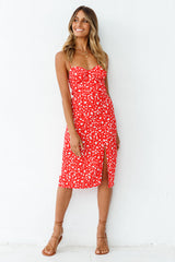 Waiting For Spring Midi Dress Red