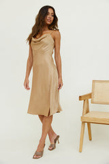 Manifestation Midikleid Braun