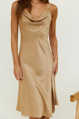 Manifestation Midikleid Braun