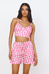 Geheimnisse des Sommers Crop Top Pink