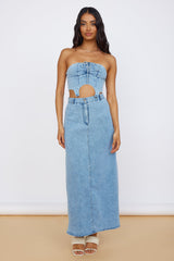 Starlit Symphony bauchfreies Jeans-Top